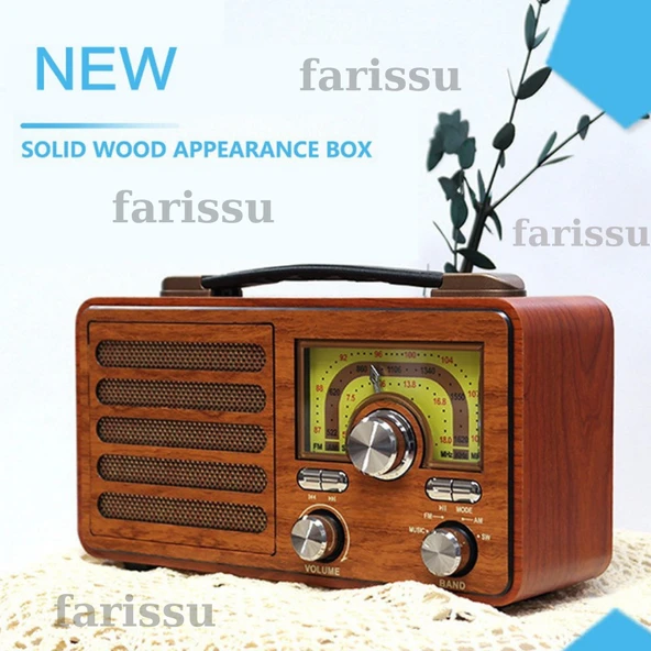 Büyük Boy Gerçek Ahşap Eskitme Görünümlü Çok Fonksiyonlu Retro Radyo | Müzik Sistemli Şarjlı Radyo ürün görseli 1