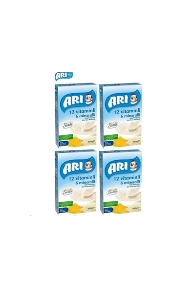 12 Vitaminli 6 Mineralli Sütlü Pirinçli Mama 4 Adet  200 gr ürün görseli 1
