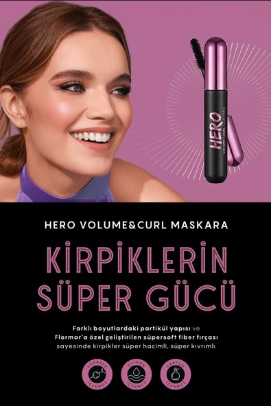 Flormar Hero Volume & Curl Maskara - Resim 7