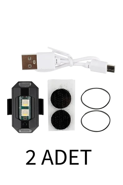 2 Adet Wozlo Motor Drone Uçak Kanadı Led Şarjlı Kablosuz Mini Led Çakarlı Lamba-A27 2 adet ürün görseli 1