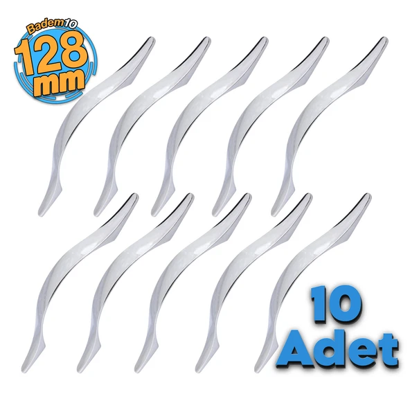 Dilara 10 Adet (128 MM-12.8 CM) Düz Mobilya Mutfak Dolabı Çekmece Dolap Kulpu Kulbu Metal Kulpları ürün görseli 1