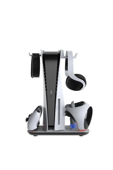 TP5-3550 PS5 / PS5 Slim / PS VR2 Uyumlu RGB Işıklı Multifonksiyonel Şarj Standı | Soğutucu Fan ürün görseli 1