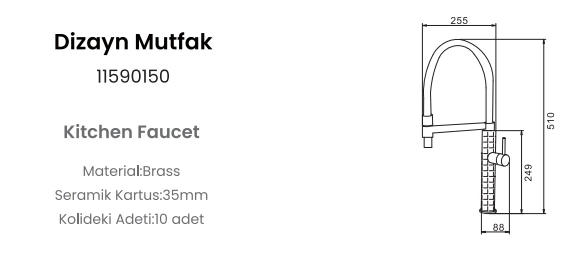 FLEKO DİZAYN MUTFAK BATARYASI ANTRASİT - Resim 2