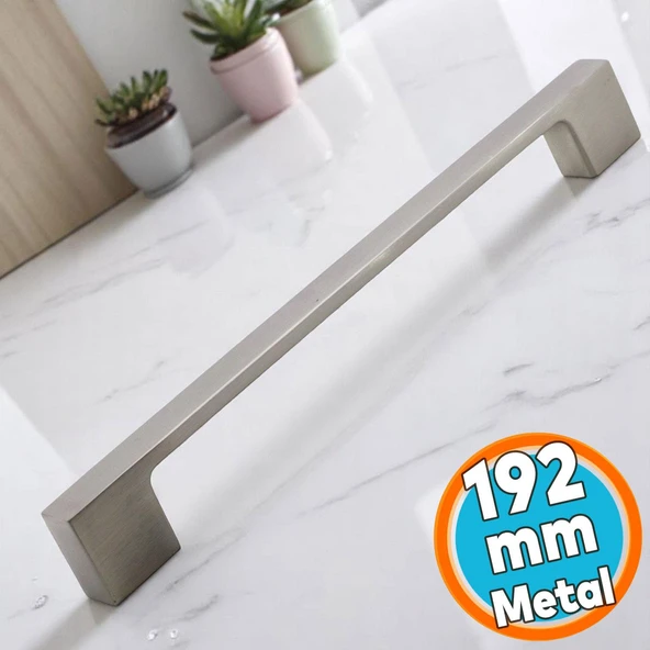 Mobilya Mutfak Çekmece Dolap Dolabı Kapak Kulbu Kulpu Kulpları (192 mm - 19.2 cm) İnox Metal Kulp ürün görseli 1