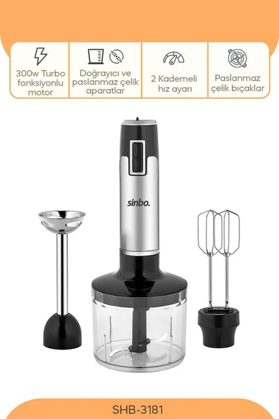 Sinbo SHB-3181 3 Fonksiyonlu Multi Blender Set ürün görseli 1