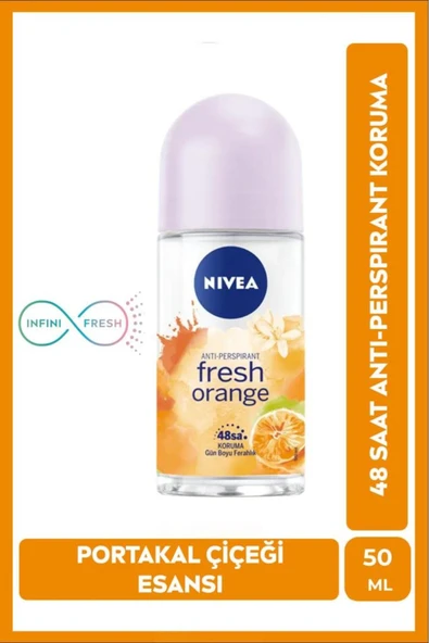 Nivea Fresh Orange 48 Saat Kadın Roll-On Deodorant 3 x 50 ML ürün görseli 1