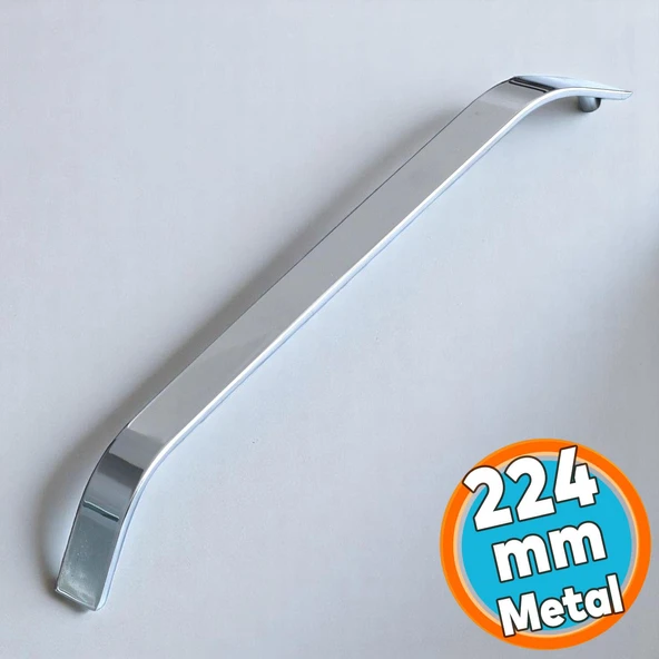 Mobilya Çekmece Mutfak Dolabı Dolap Kulpları Kapak Kulpu Kulbu Krom Metal Kulp 224 mm 22.4 cm ürün görseli 1