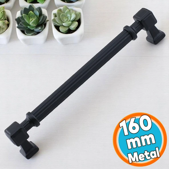 Mobilya Çekmece Mutfak Dolabı Dolap Kulpları Kulb 16 cm 160 mm Çizgili SİYAH Metal Kulp ürün görseli 1