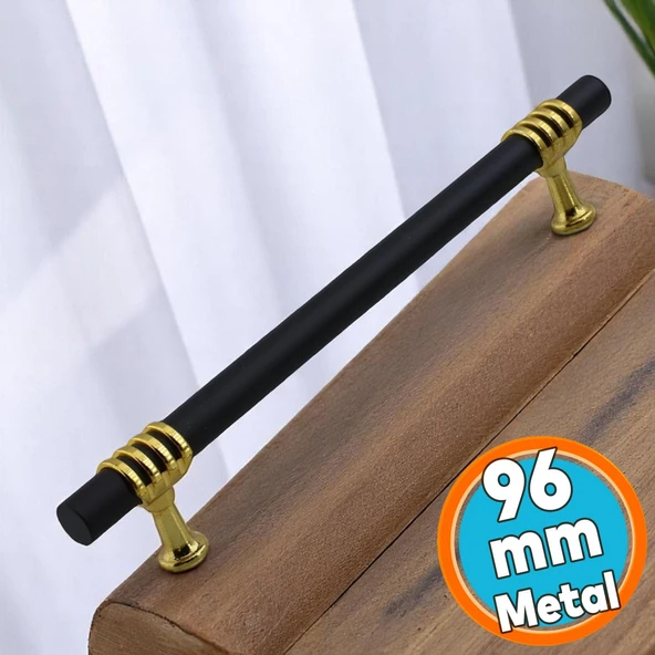 Mobilya Mutfak Dolabı Çekmece Dolap Kulpları Kapak Kulpu Kulbu Siyah Altın 160 mm Metal Kulp 16 Cm ürün görseli 1