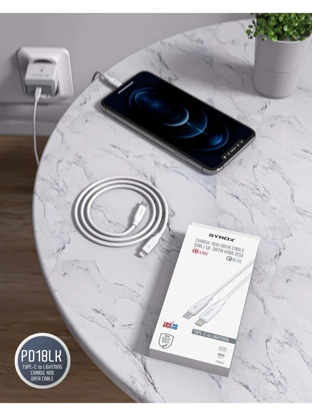 Umut Bilşim Teknolojileri _ PD18L Type-C Başlık Girişli Iphone Kablolu 18 W 3.0 Amper Pd Ev Şarj Aleti ürün görseli 1