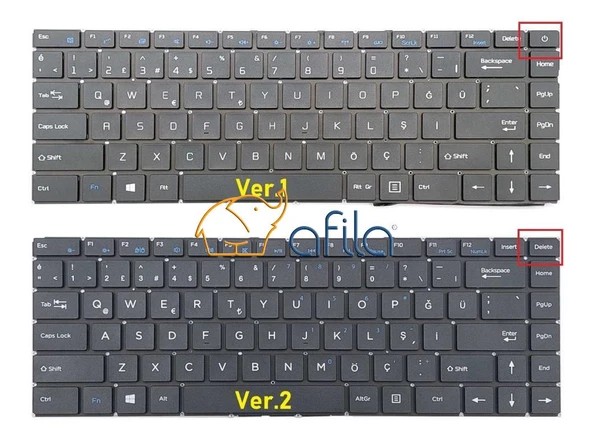 Casper Nirvana C350.5000-4C00X Notebook Klavye - Tuş Takımı / Siyah - TR - Ver.1 - Silver Üst Kasa ürün görseli 1
