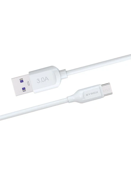 Micro USB Girişli Tablet ve Telefonlara Uyumlu Hızlı Şarj ve Data Kablosu 1mt 3.0A 18W Beyaz ürün görseli 1