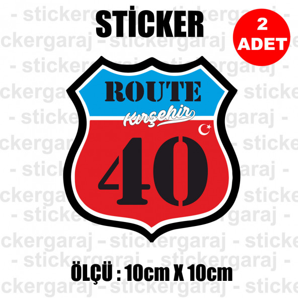 40 kırkşehir 2 adet plaka sticker - il şehir rota etiket ürün görseli 1