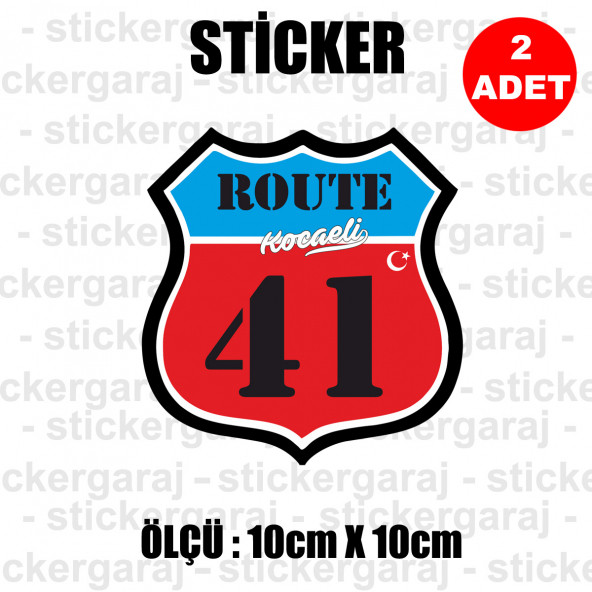 41 kocaeli 2 adet plaka sticker - il şehir rota etiket - kask motosiklet otomobil araba pc laptop bilgisayar cam uyumlu ürün görseli 1