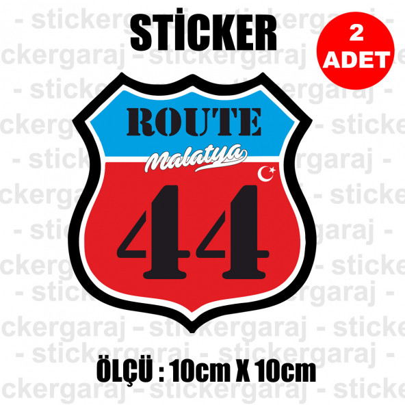 44 malatya 2 adet plaka sticker - il şehir rota etiket - kask motosiklet otomobil araba pc laptop bilgisayar cam uyumlu ürün görseli 1