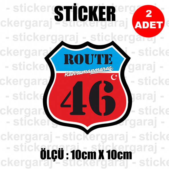 46 kahramanmaraş 2 adet plaka sticker - il şehir rota etiket ürün görseli 1