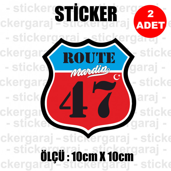 47 mardin 2 adet plaka sticker - il şehir rota etiket - kask motosiklet otomobil araba pc laptop bilgisayar cam uyumlu ürün görseli 1