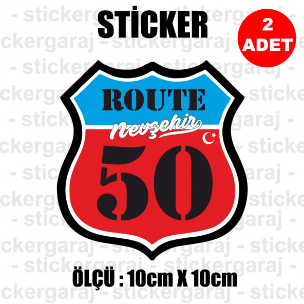 50 nevşehir 2 adet plaka sticker - il şehir rota etiket - ürün görseli 1