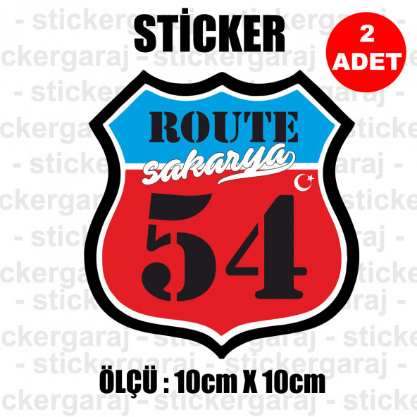54 sakarya 2 adet plaka sticker - il şehir rota etiket - kask motosiklet otomobil araba pc laptop bilgisayar cam uyumlu ürün görseli 1