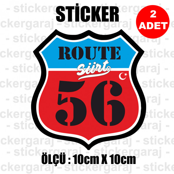 56 siirt 2 adet plaka sticker - il şehir rota etiket - kask motosiklet otomobil araba pc laptop bilgisayar cam uyumlu ürün görseli 1