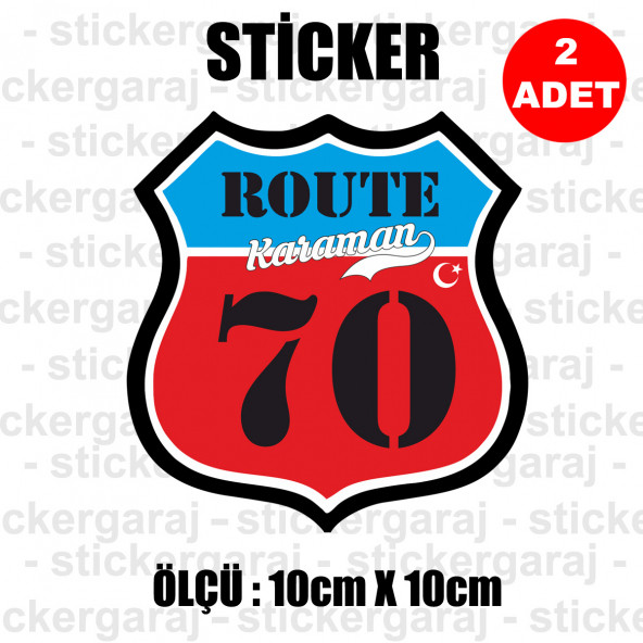 70 karaman 2 adet plaka sticker - il şehir rota etiket - kask motosiklet otomobil araba pc laptop bilgisayar cam uyumlu ürün görseli 1