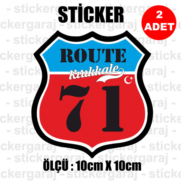 71 kırıkkale 2 adet plaka sticker - il şehir rota etiket, ürün görseli 1