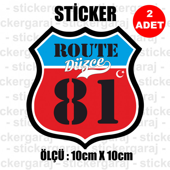 81 düzce 2 adet plaka sticker - il şehir rota etiket - kask motosiklet otomobil araba pc laptop bilgisayar cam uyumlu ürün görseli 1