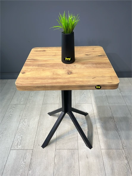 Zeren Kare Atlantik Çam Balkon Masası Mutfak Yemek Masası 60 cm ürün görseli 1