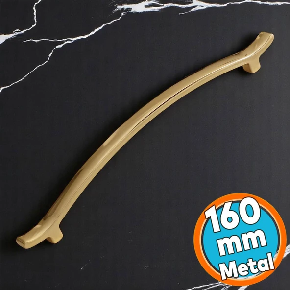 Metal Kulp Çekmece Mobilya Mutfak Dolap Kulpları Dolabı Kulbu Kulpu (160 MM-16 CM) Gold Altın ürün görseli 1