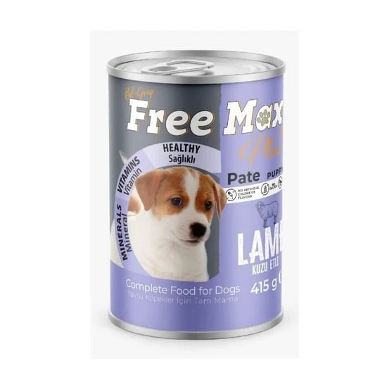 Free Max Kuzu Etli Yavru Köpek Konservesi 400gr x12 ürün görseli 1