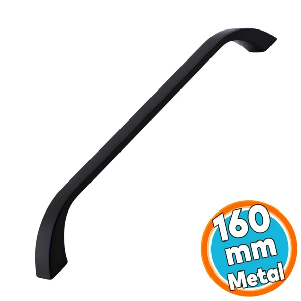 Mobilya Çekmece Mutfak Dolap Dolabı Kulpları Kapak Kulbu 16 cm Kulp 160 mm Siyah Metal ürün görseli 1