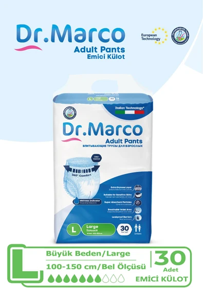 Dr. Marco Emici Külot Büyük Boy L 30'lu Hasta Bezi ürün görseli 1