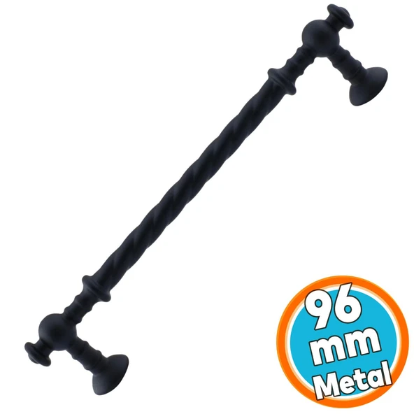 Mobilya Mutfak Dolabı Çekmece Dolap Kapak Kulpu Kulbu Mat Siyah (96 MM-9.6 CM) Metal Kulpları ürün görseli 1