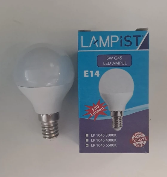 LAMPİST E14 DUY TOP LED AMPUL 5W 580 LM BEYAZ IŞIK 6500K G45 ürün görseli 1