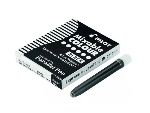 Pilot Parallel Pen Kaligrafi Kalemi Kartuşu- yedeği Siyah 6'lı Set ürün görseli 1