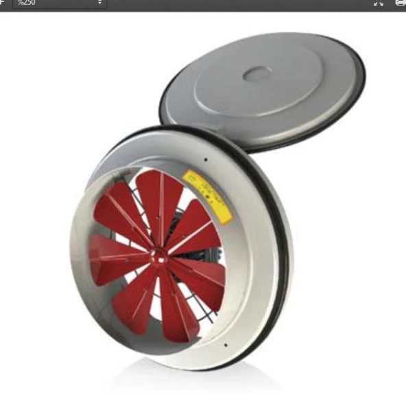 Fanex Kapaklı ve Flanşlı Aksiyal Aspiratör Havalandırma Fan 200mm ürün görseli 1