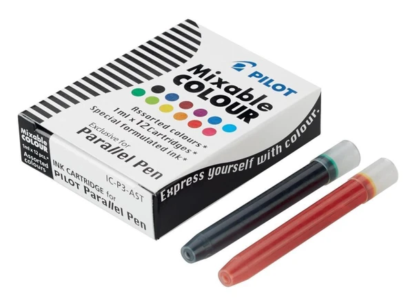 Pilot Parallel Pen Kaligrafi Kalemi Kartuşu- yedeği Karışık 12'li Set ürün görseli 1