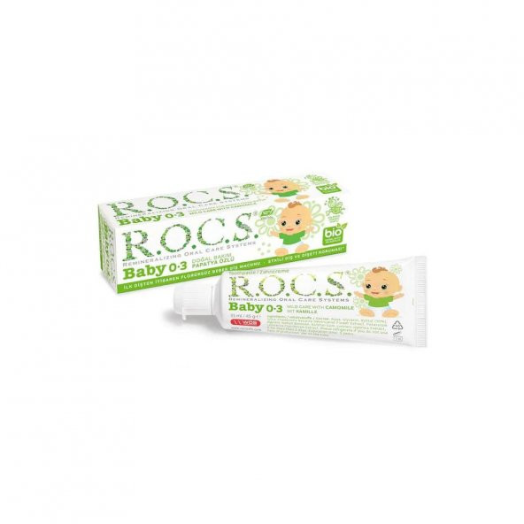 Rocs Baby Papatya Özlü Yutulabilir Diş Macunu 0-3 Yaş 35 ml ürün görseli 1