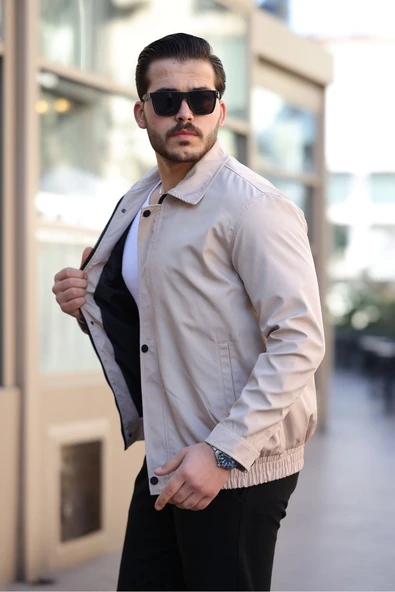 Mero Life Erkek Taş Su ve Rüzgar Geçirmez Oversize Rahat Kesim Bel Lastikli Astarlı Mevsimlik Mont ürün görseli 1
