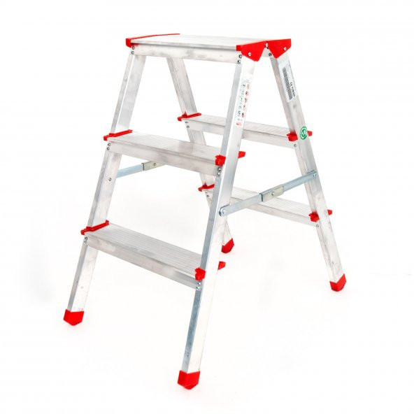 ALÜMİNYUM ÇİFT ÇIKIŞLI 3 BASAMAKLI MERDİVEN(68 CM) (ACCM.01) ürün görseli 1