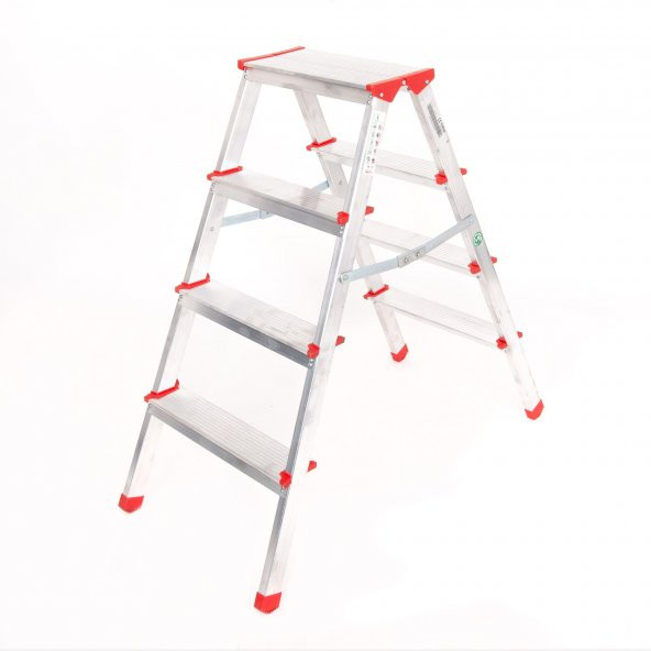 ALÜMİNYUM ÇİFT ÇIKIŞLI 4 BASAMAKLI MERDİVEN (91 CM) (ACCM.02) ürün görseli 1