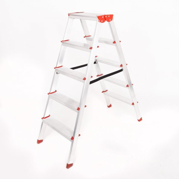 ALÜMİNYUM ÇİFT ÇIKIŞLI 5 BASAMAKLI MERDİVEN(109 CM) (ACCM.03) ürün görseli 1