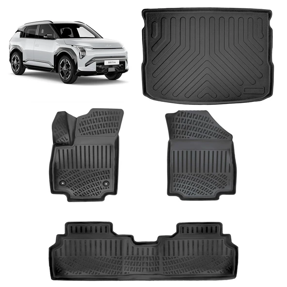 Rizline Kia EV3 2024 ve Sonrası 3D Havuzlu Paspas ve Üst Konum Bagaj Havuzu Set ürün görseli 1