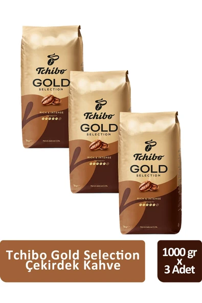 Tchibo Gold Selection Çekirdek Kahve 1000 gr x 3 Adet ürün görseli 1