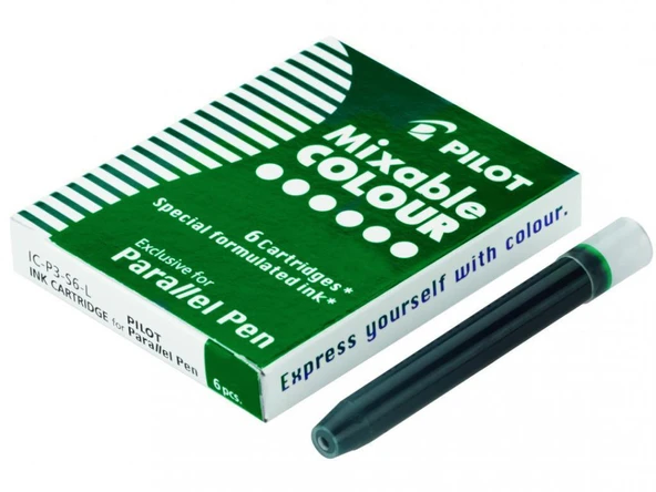 Pilot Parallel Pen  Mürekkep Kartuş - Renk : Yeşil 6 ad ürün görseli 1