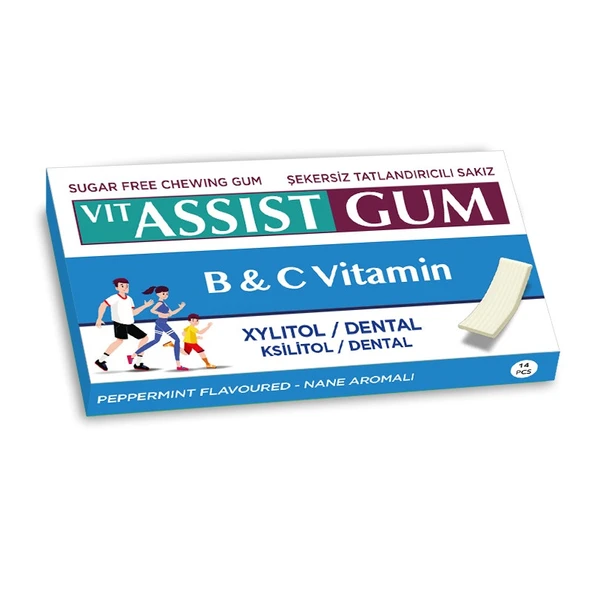 HÜNNAP VENTON VIT ASSIST GUM B1 & C VİTAMİN  KSİLİTOL/DENTAL 27 GR ürün görseli 1