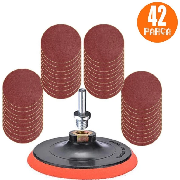 42 PARÇA Cırt Zımpara Seti + Matkap Aparatı 115 mm ürün görseli 1