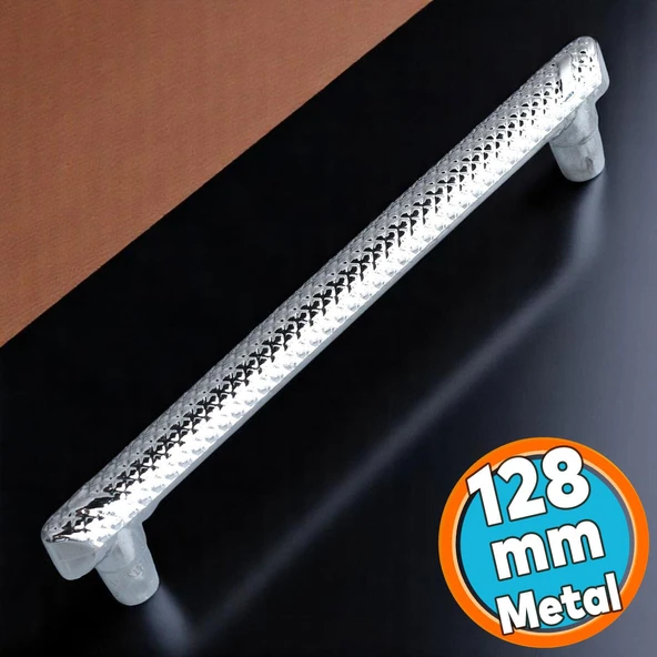 Mobilya Çekmece Mutfak Dolabı Dolap Kulpları Kapak Kulpu Kulbu Krom Metal Kulp 128 mm 12.8 cm ürün görseli 1