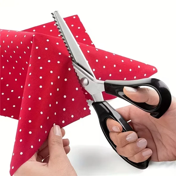 1.sınıf Çelik Silikon Saplı Sürfile Zigzag Kesim Makası (230mm) ürün görseli 1