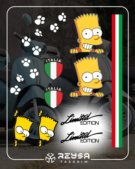 Cappuccino Motor Sticker Set 12 Parça ürün görseli 1